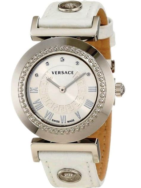 versace white leather watch|Versace watches near me.